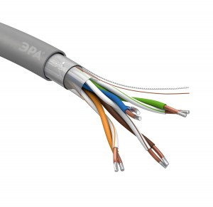 ЭРА SIMPLE кабель витая пара F/UTP (FTP) 4х2х24 AWG Cat5e CCA, 305м (цена за м)