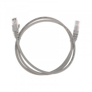 REXANT коммутац. шнур (патч-корд) U/UTP, cat5e, 1м, литой, RJ45-RJ45, LSZH, серый, 02-0100-1