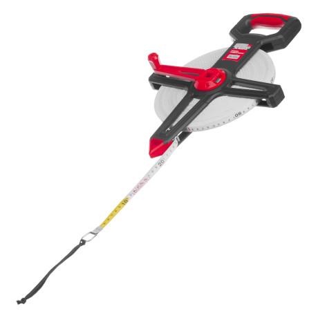 Рулетка геодезическая 100 м х 12,5 мм, открытый корпус, фиберглассовая лента Matrix