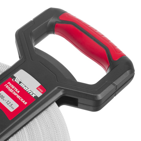 Рулетка геодезическая 100 м х 12,5 мм, открытый корпус, фиберглассовая лента Matrix