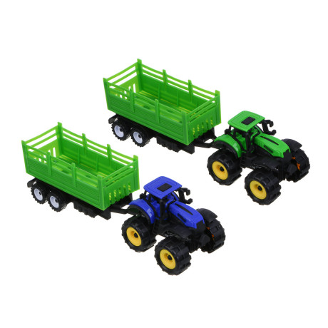 ИГРОЛЕНД Мой первый мини-трактор с прицепом, инерция, РР, 27,6х11х8,2см, 2 дизайна