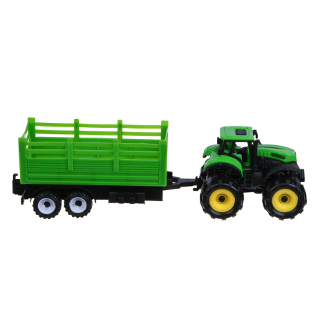 ИГРОЛЕНД Мой первый мини-трактор с прицепом, инерция, РР, 27,6х11х8,2см, 2 дизайна