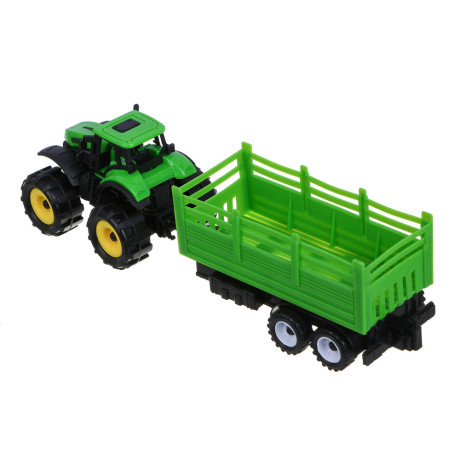 ИГРОЛЕНД Мой первый мини-трактор с прицепом, инерция, РР, 27,6х11х8,2см, 2 дизайна