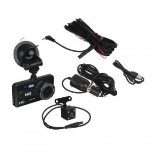 NG Видеорегистратор Full HD с 2 камерами, 150гр, дисплей 4&quot;, Micro-SD, 12/24 В 3.4М, пластик