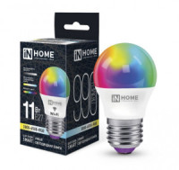 ASD/InHome Wi-Fi лампа св/д шар E27 11W(990lm) димм RGB+3000-6500K 220V LED-ШАР-RGBW-SMART