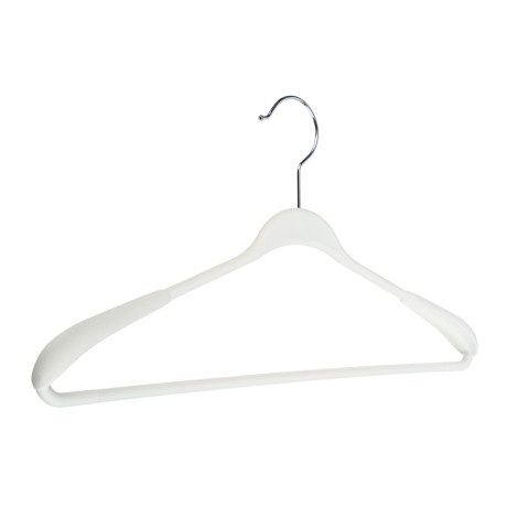 VETTA Вешалка с перекладиной, широкие плечики, 43х21,5х3 см, пластик с покрытием Soft-touch, белая