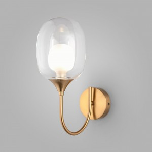 Eurosvet св-к бра 1x25W 240х130х330 мет прозр./латунь Spritz 70218/1 a064796