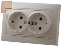 Lezard Мира роз. СУ 2мест. 16А корич. металлик с перламутр.встав.(земля, керамика, корп.PC) 3130-127