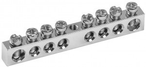 IEK Шина PEN "земля-ноль" 6х9мм 8/1 Ni (8групп/креп. цен.) YNN10-08-100-N