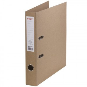 Папка-регистратор STAFF картонная, без покрытия и уголка, 55 мм, 225942
