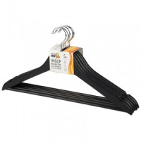 Вешалка-плечики 45см, деревянная с перекладиной, 5шт/уп, черный 311381 Рыжий кот