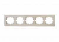 Lezard RAIN рамка 5 мест. горизонт. крем (PC) 703-0303-150