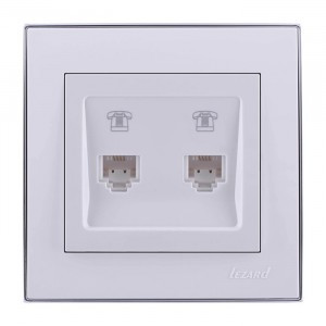 Lezard RAIN роз. телеф. СУ 2 мест. бел. с бок. вст. хром (корпус PC) 703-0225-138