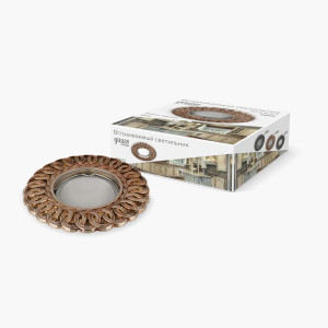 Gauss CA043 св-к встр. MR16 Круг антик орнамент 100(65)x25 Золото/Черный