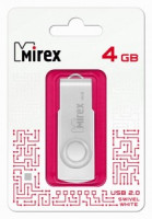 Флэш-диск USB 4 ГБ  Mirex SWIVEL WHITE 4GB  (ecopack)