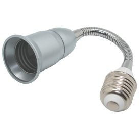 Ecola патрон-переходник гибкий с цоколя E27 на E27 150мм Серебряный A7F17SEAY (6!)