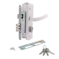 Замок врез ЗВ4-1-8 Avers с ручками (белый) цилиндровый Россия  \10