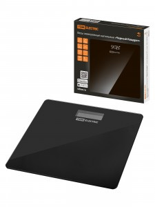 Весы напольные эл. TDM "Черный Квадрат", стекло, деление 100г, до 180кг, 28*28см SQ4012-0006