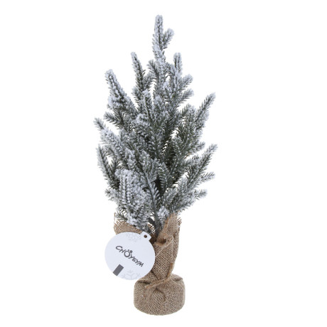 СНОУ БУМ Елочка литая 100% РЕ, на пеньке, 30 см, 26-62