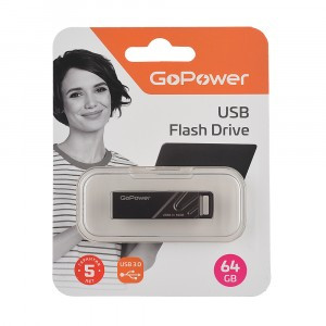 Флеш-накопитель GoPower TITAN 64GB USB3.0 металл черный графит Арт.00-00025967