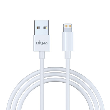 FORZA Кабель для зарядки Эталон iP, 1м, Быстрая зарядка 2.4А, 12W, TPE, белый, кейс