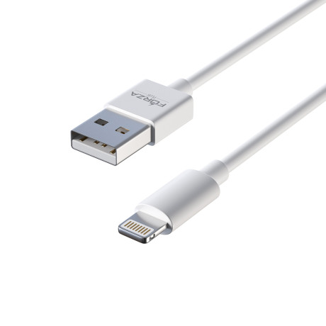 FORZA Кабель для зарядки Эталон iP, 1м, Быстрая зарядка 2.4А, 12W, TPE, белый, кейс
