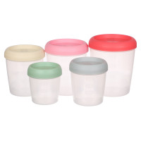 Набор банок для продуктов с завинчивающейся крышкой 5шт (1,4л; 1,05л; 0,75л; 0,55л; 0,4л), пластик