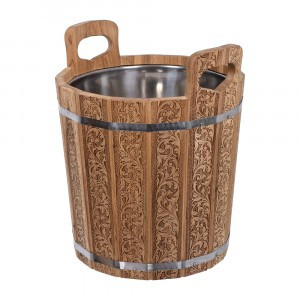 Запарник 20л "Цветочный орнамент" с нерж.вставкой, дуб, 33380 Банные штучки