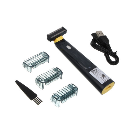 LEBEN Триммер для бороды и усов, 3 насадки: 1/3/5мм, Li-ion 3,7в/150 мАч, USB