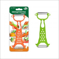 Овощечистка горизонт.лезвие (2шт), пластиковая ручка микс DH53-6 Мультидом