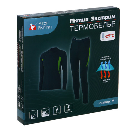 AZOR FISHING Комплект термобелья "Актив Экстрим" флис, 200гр/м2, мужское, размер M