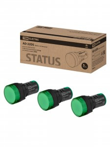 TDM STATUS лампа сигнальная AD-22DS зеленый LED d22мм,24-440В AC/DC(уп.10шт,цена за шт) SQ0702-0092