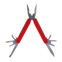 ЕРМАК Мультитул многофункциональный, 11 функций, нержавеющая сталь, 10 см, красн.