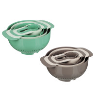 Набор кухонный 7 в 1: дуршлаг 22см, миска мерная 1,2л, миска мерная 0,8л, ложки мерные 4шт, пластик