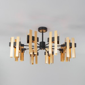 EUROSVET Люстра E14 8x60W 740х360 металл черный/черный/латунь Spada 70116/8 a050137