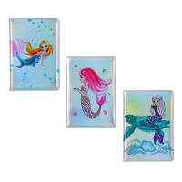 Записная книжка А5, 21,5х14,5см, 80л., &quot;Русалки&quot;, голограф. ПУ с печатью, тв.обл.с поролоном, 3 диз.