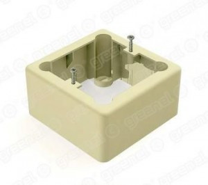 GREENEL Коробка уст. 1-местная ОУ 85х85х42мм, IP20, СЛОНОВАЯ КОСТЬ (44шт) GE40232-02