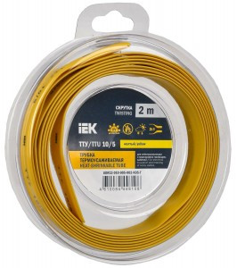 IEK термоусадка трубка ТТУ нг-LS 10/5 желтая (2м/упак, цена за уп) ТУТ UDR12-010-005-002-K05-T