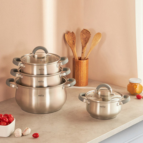 VETTA Вена Кастрюля 24х13,5см. 6,0л. со стекл. крышкой, индукция