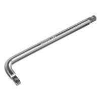 Вороток Г-образный, 150*40 мм, квадрат 1/4&quot;, CrV, матовый хром Denzel