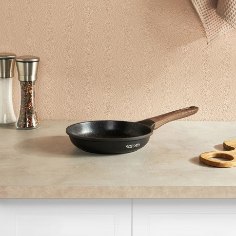 SATOSHI Карнуа Сковорода литая d20см, антипригарное покрытие Мрамор, индукция