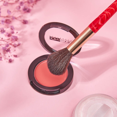 ЮНИLOOK Кисть для румян, акрил, металл, ворс нейлон, 18,1см,красный