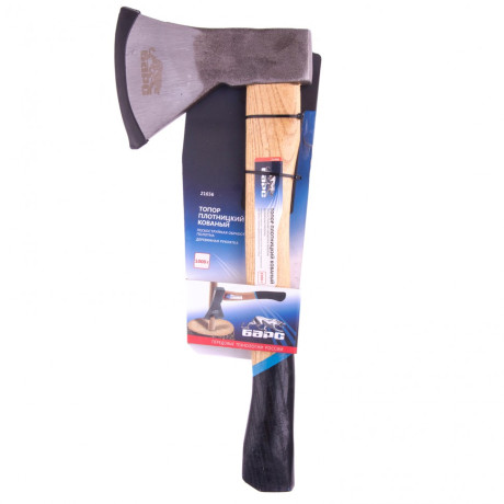 Топор плотницкий, кованый, деревянная рукоятка, 1000 г, пескоструйное покрытие полотна Барс