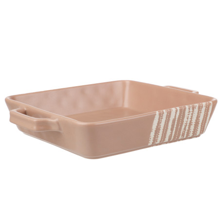 MILLIMI Форма для запекания и сервировки квадрат.с ручками, керамика, 26х21х5см, 1,2л, бежевая