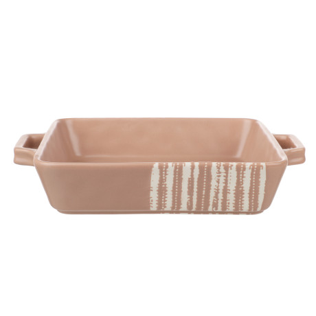 MILLIMI Форма для запекания и сервировки квадрат.с ручками, керамика, 26х21х5см, 1,2л, бежевая