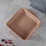 MILLIMI Форма для запекания и сервировки квадрат.с ручками, керамика, 26х21х5см, 1,2л, бежевая