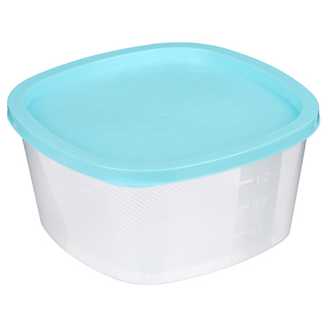 Контейнер для СВЧ с крышкой, 1,5л, пластик, квадратный, 3 цвета