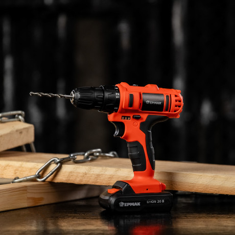 ЕРМАК Набор электроинструмента 29 предметов, шуруповерт 20В (2А*ч, 2шт, 35Н*м) (ONE)