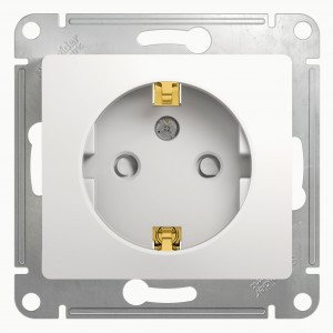Systeme Electric GLOSSA мех. роз. СУ 1 мест. бел. (пл.осн., земля, штор.) GSL000145 (20!)