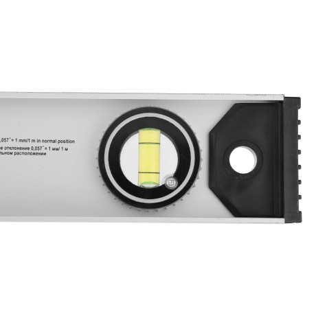 Уровень алюминиевый "Рельс", 1000 мм, 3 глазка (1 поворотный) Matrix